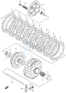 RM125 (E3-E28) drawing CLUTCH (MODEL K2 K3 K4 K5 K6)