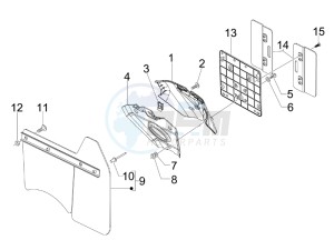 GTV 300 4T 4V ie drawing Rear cover - Splash guard