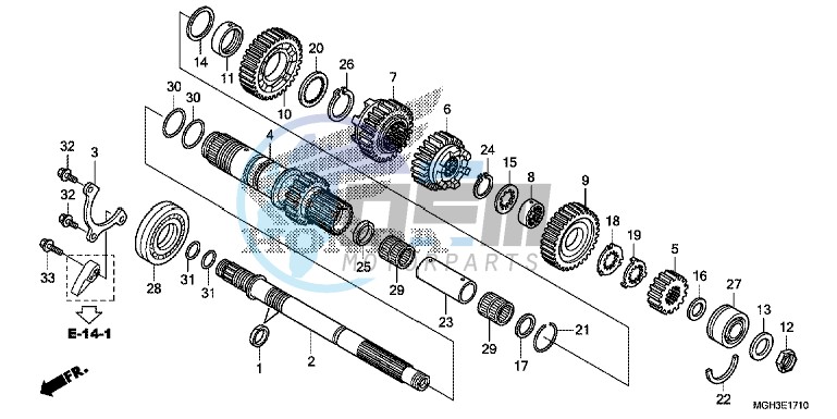 TRANSMISSION (VFR1200XD) (MAINSHAFT)