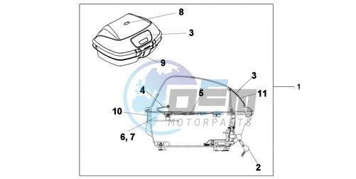 45 L TOP BOX SHASTA WHITE