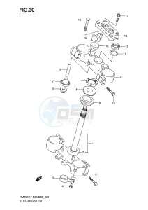 RM250 (E3-E28) drawing STEERING STEM