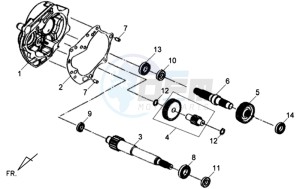 ALLO 50 25 KMH drawing CRANKCASE - DRIVE SHAFT