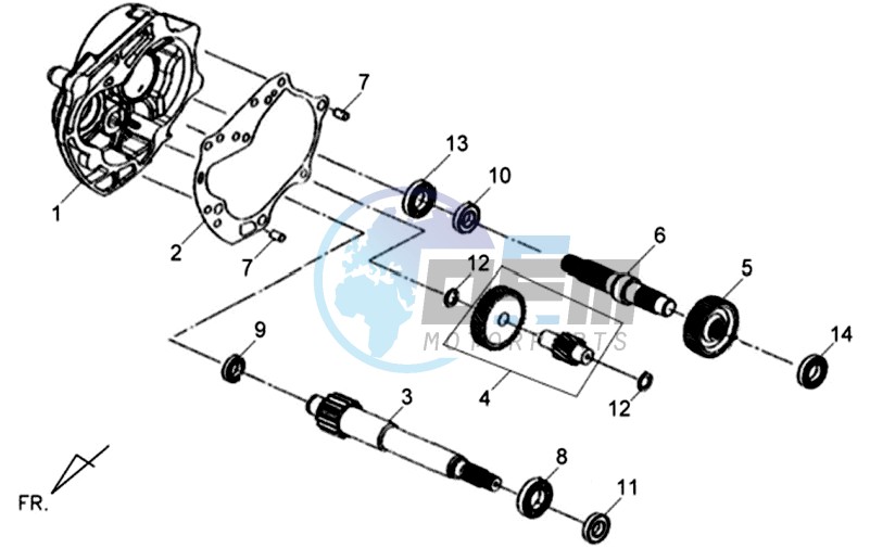 CRANKCASE - DRIVE SHAFT