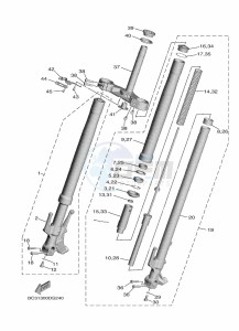 XP530-A TMAX SX ABS (BX3D) drawing FRONT FORK