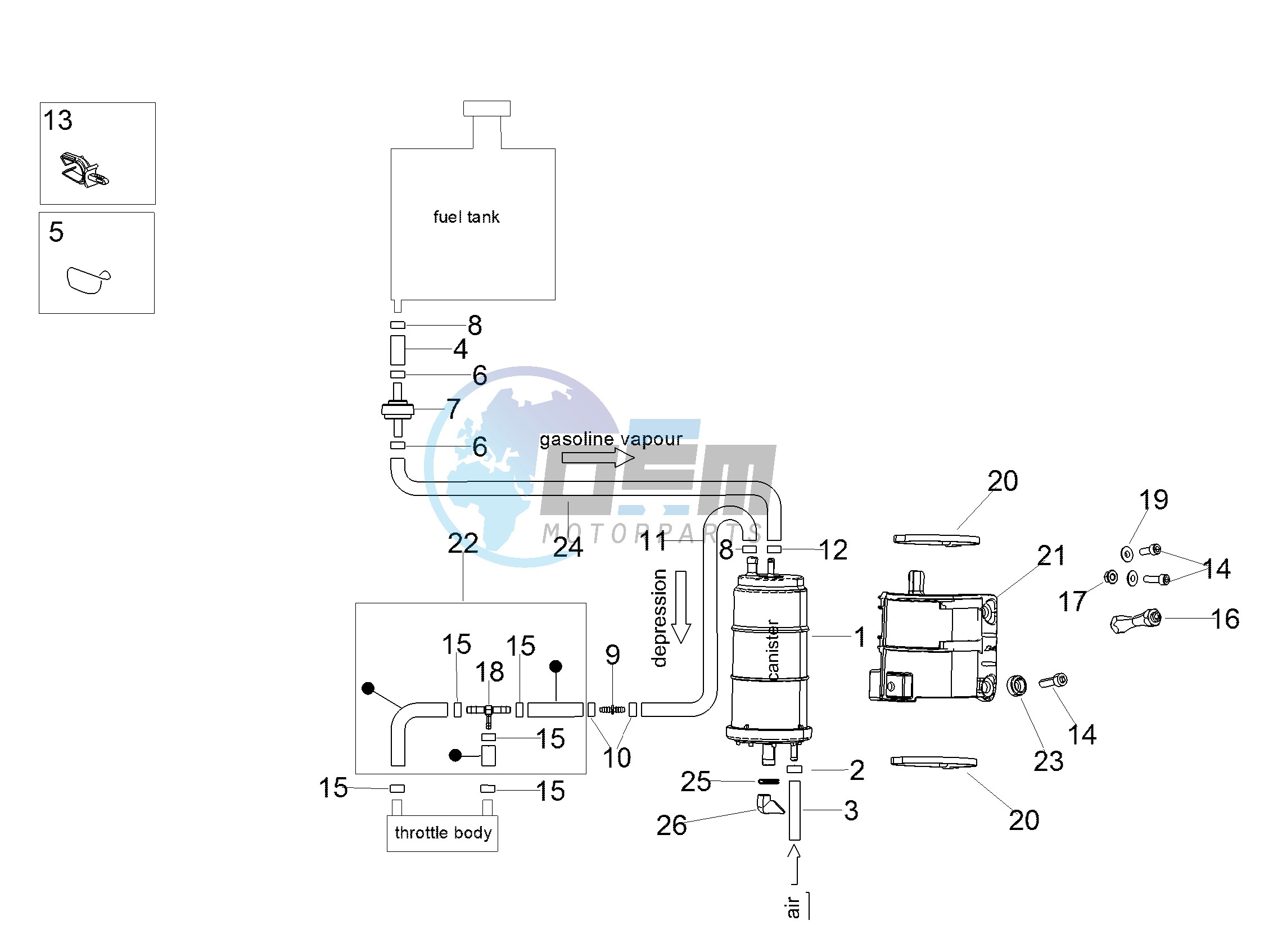 Fuel vapour recover system