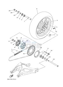 MTM850 MTM-850 XSR900 (B90R) drawing REAR WHEEL