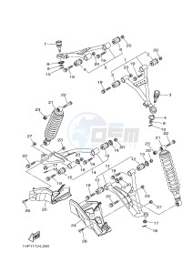 YFM550FWAD YFM5FGPLED GRIZZLY 550 EPS HUNTER (1HSP) drawing FRONT SUSPENSION & WHEEL