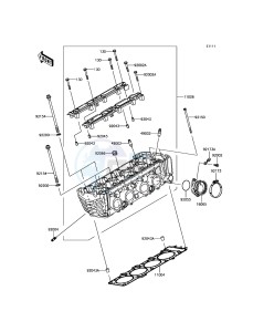 Z800 ABS ZR800FGF UF (UK FA) XX (EU ME A(FRICA) drawing Cylinder Head