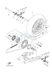 MT07A MT-07 ABS 700 (1XB9) drawing REAR WHEEL