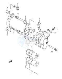 DR350 (E3) drawing FRONT CALIPER (MODEL N P R S T)