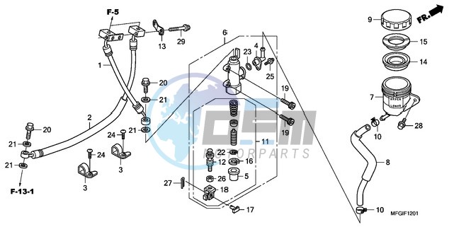 REAR BRAKE MASTER CYLINDER (CB600FA/FA3)