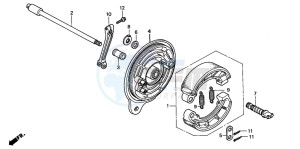 CBX750P2 drawing REAR BRAKE PANEL