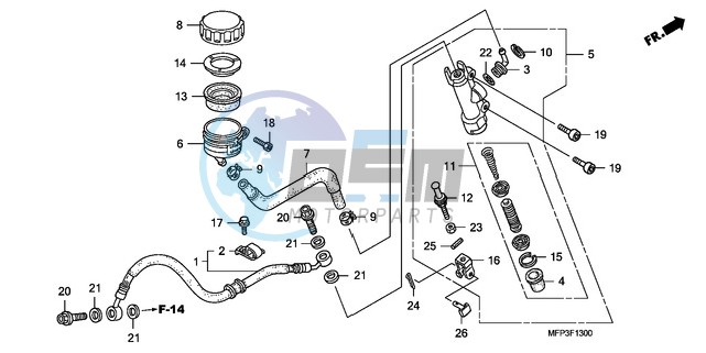 RR. BRAKE MASTER CYLINDER (CB1300/CB1300S)