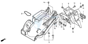 CB600F2 HORNET drawing REAR FENDER