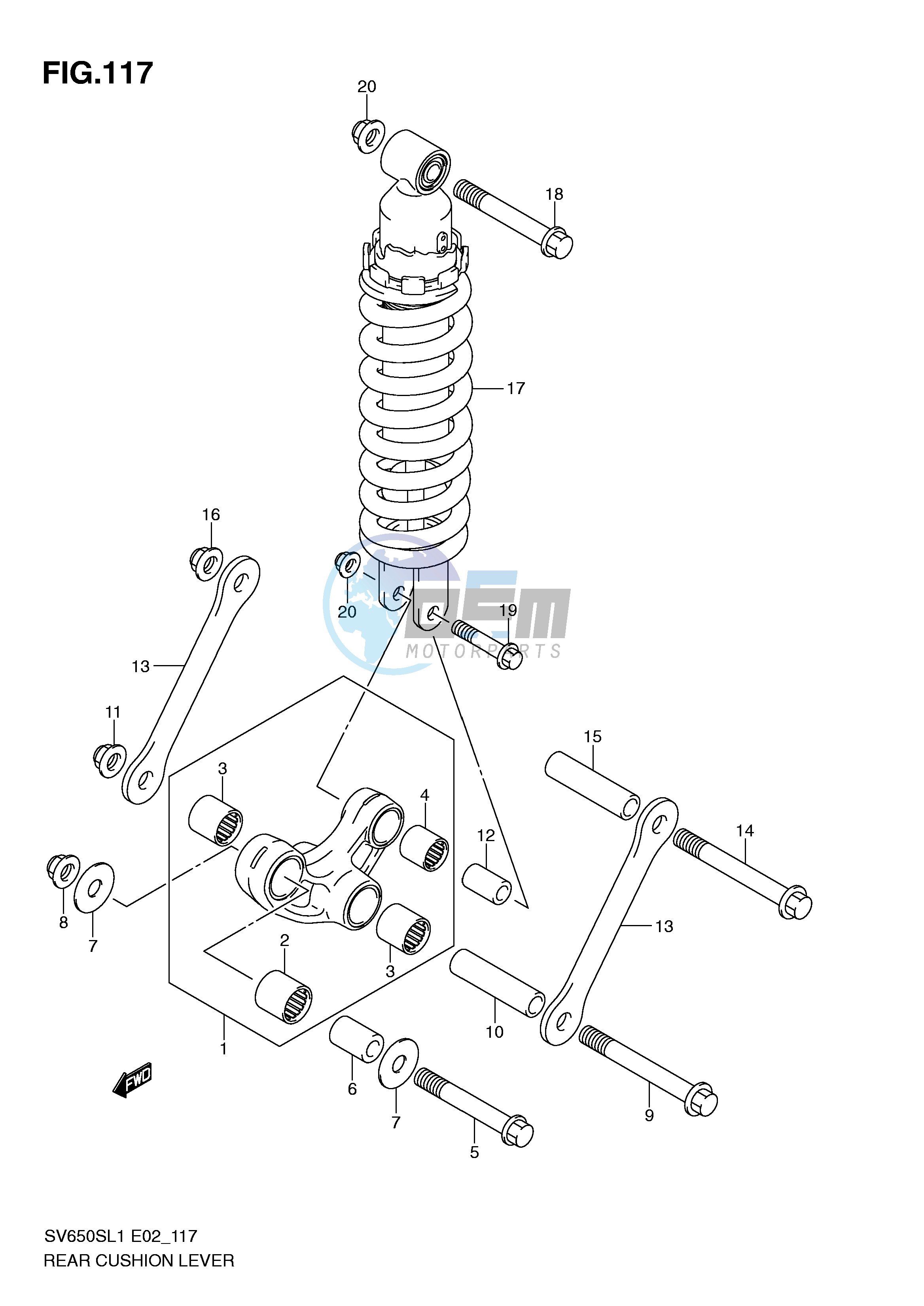 REAR CUSHION LEVER (SV650SUL1 E24)