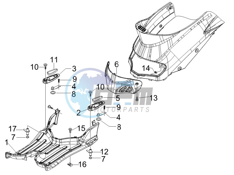 Central cover - Footrests