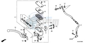 GL1800BF F6B Bagger - GL1800BF UK - (E) drawing FRONT BRAKE MASTER CYLINDER