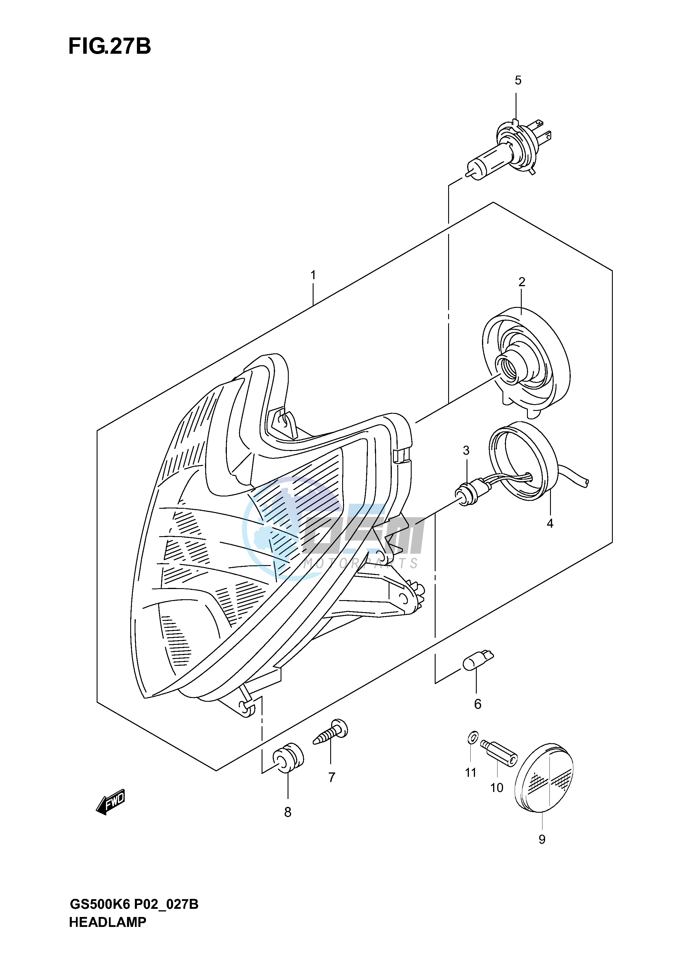 HEADLAMP (GS500FK4 K5 K6 P24)