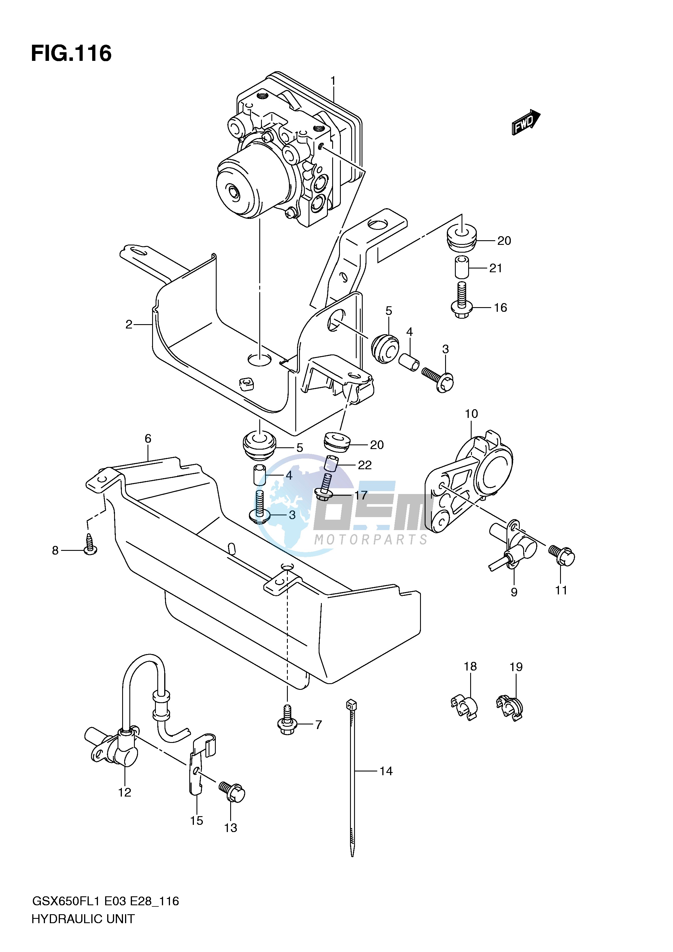 HYDRAULIC UNIT (GSX650FAL1 E33)