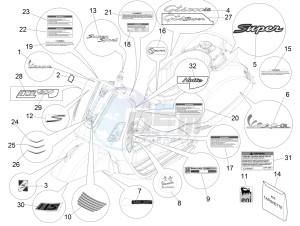 SUPER GTS 300 4T 4V IE ABS E3- E4 (NAFTA) drawing Plates - Emblems