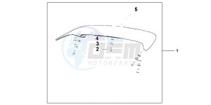 ST1300AC Pan Europoean -ST1300 CH drawing TOP BOX SPOILER DIGITAL SILVER