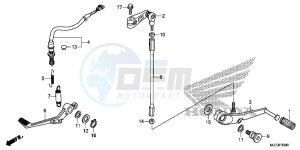 CBR600RRD CBR600RR UK - (E) drawing BRAKE PEDAL/CHANGE PEDAL