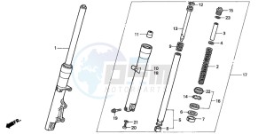 VT125C drawing FRONT FORK