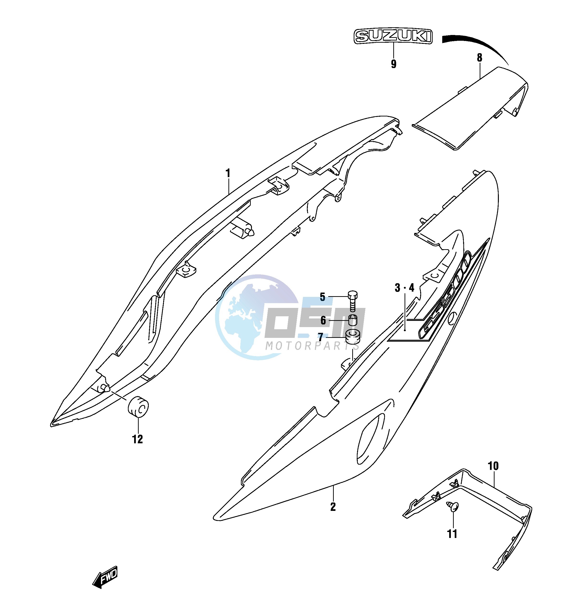 FRAME COVER (GS500K4 UK4)