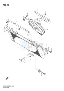 GSR750 (E21) drawing RADIATOR (GSR750L2 E24)