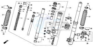 XR400R drawing FRONT FORK