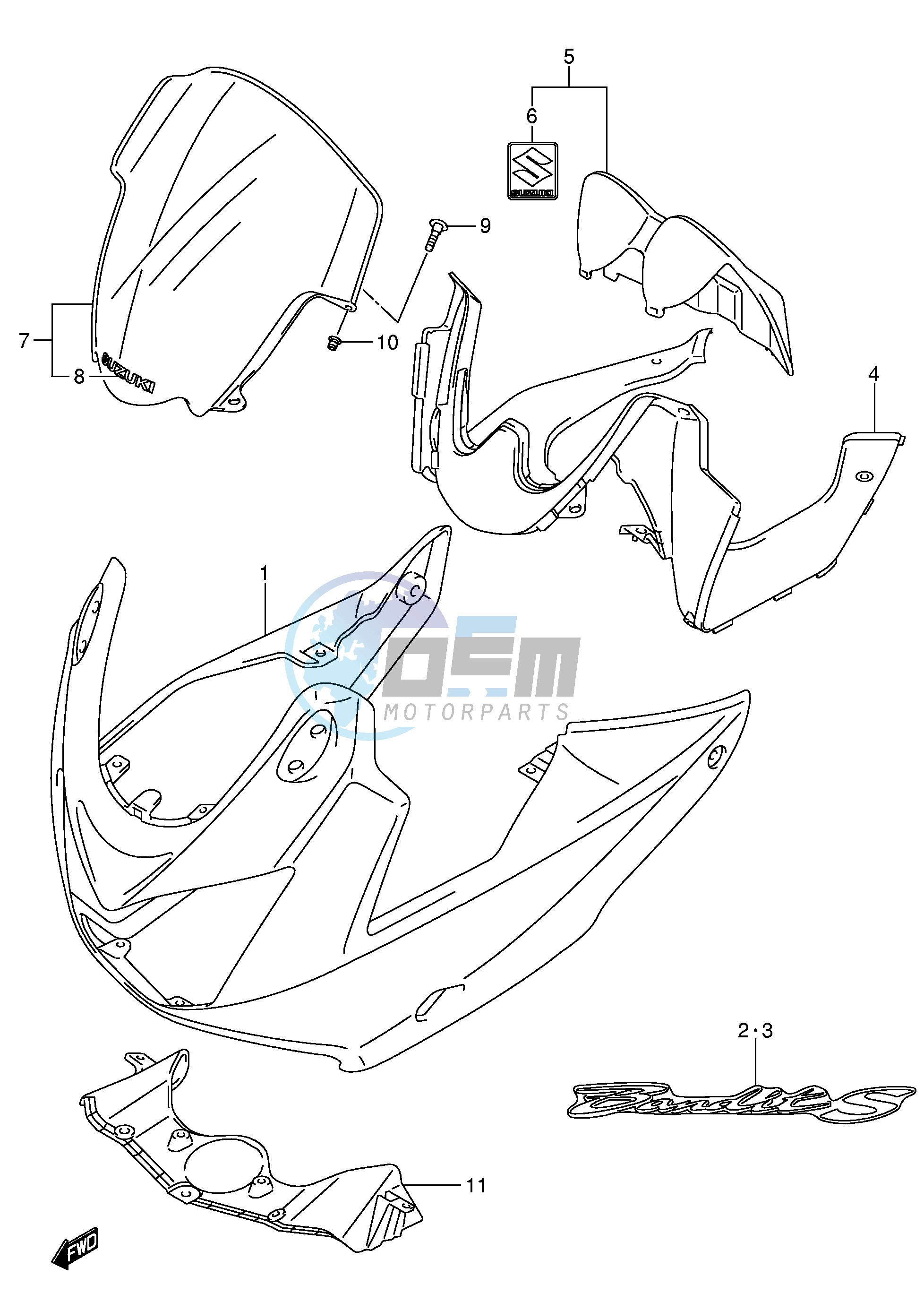 COWLING (GSF650SK5 SUK5 SAK5 SAUK5)