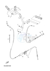 YN50 OVETTO (2APE) drawing STEERING HANDLE & CABLE