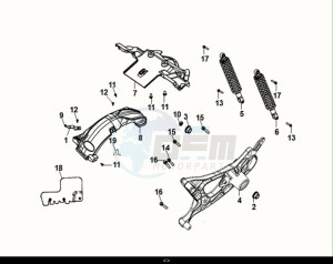 FIDDLE IV 125 LC ABS (XG12WW-EU) (M0) drawing RR. CUSHION - RR. FORK - RR. MUDGUARD