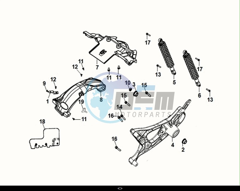 RR. CUSHION - RR. FORK - RR. MUDGUARD