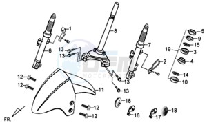 JET 4 R50 drawing FRONT FENDER / FRONT FORK/ STEERING HEAD BEARING