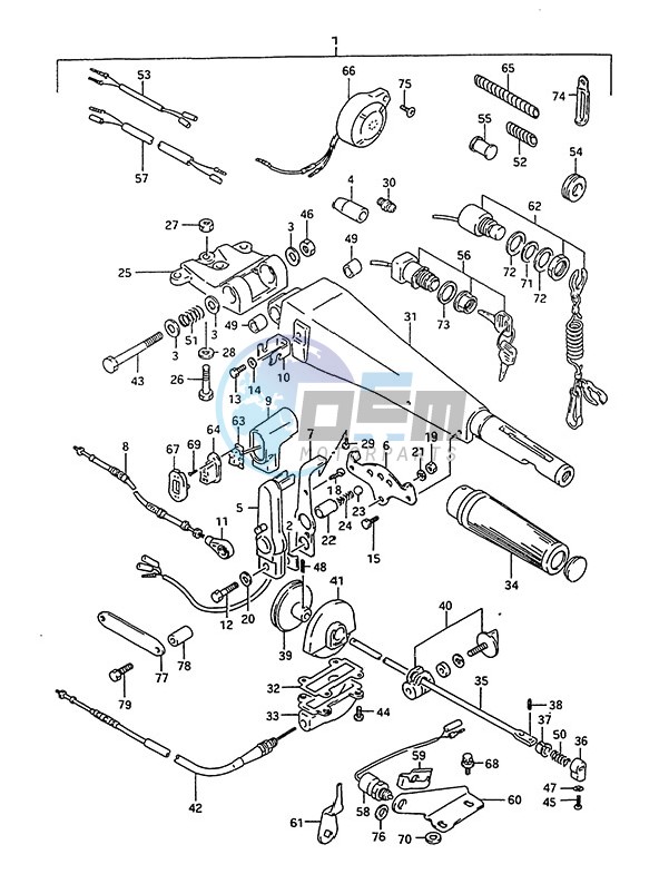 Tiller Handle (1993 to 1995)