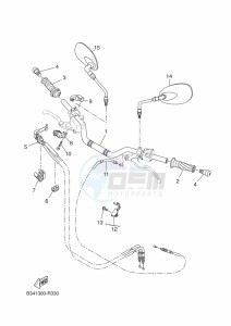 XSR700 MTM690-U (B9J3) drawing STEERING HANDLE & CABLE