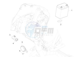 MEDLEY 125 4T IE ABS E3, E4 (APAC) drawing Remote control switches - Battery - Horn