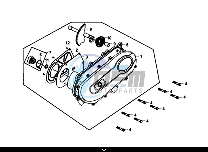 L. CRANK CASE COVER / MASK 50 (XE05W1-IT) (L7-L9)