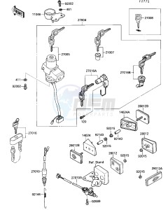 ZX 1000 B [NINJA ZX-10] (B3) [NINJA ZX-10] drawing IGNITION SWITCH_LOCKS_REFLECTORS