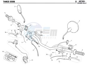 TANGO-125-RED drawing HANDLEBAR - CONTROLS