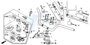 CB250 drawing HANDLE PIPE/TOP BRIDGE