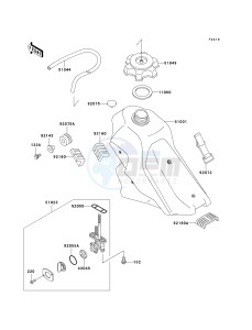 KLX300 A [KLX300R] (A10) A10 drawing FUEL TANK