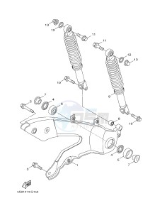 YW125 YW125CB (37D5) drawing REAR ARM & SUSPENSION