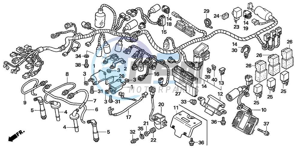 WIRE HARNESS/IGNITION COI L (CB1300/A)