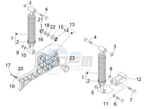 Beverly 250 (USA) USA drawing Rear suspension - Shock absorbers