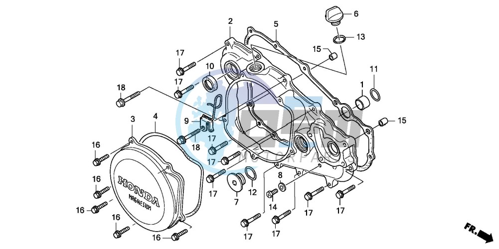 R. CRANKCASE COVER