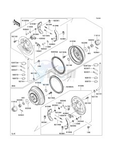 KAF 620 K [MULE 3010 TRANS4X4 HARDWOODS GREEN HD] (K6F-K8F) K6F drawing FRONT HUBS_BRAKES-- K6F- -