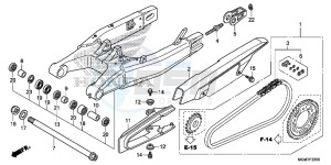 CB600FAD Hornet - CB600F ABS England - (3ED) drawing SWINGARM