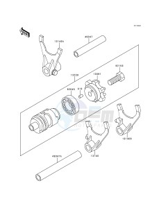 KX 500 E [KX500] (E4-E8) [KX500] drawing GEAR CHANGE DRUM_SHIFT FORK-- S- -